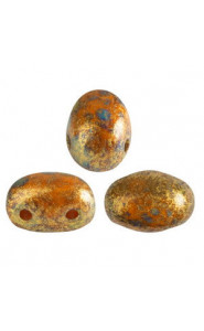 Les perles par Puca® Samos beads Opaque hyacinth gold spotted  93120/65322